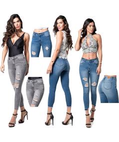 Paquete X3 Piezas Jeans Pantalón Dama Mezclilla Strech